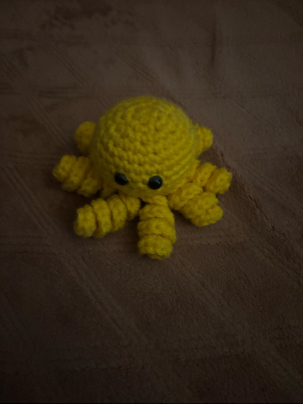 Handmade Yellow Crochet Octopus Plush